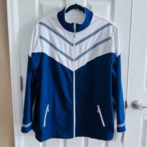 Vintage Allison Daley Sports Jacket Y2K Blue and White NWT Size 3X